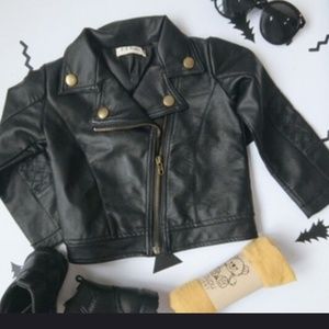 Toddler girl faux leather jacket.